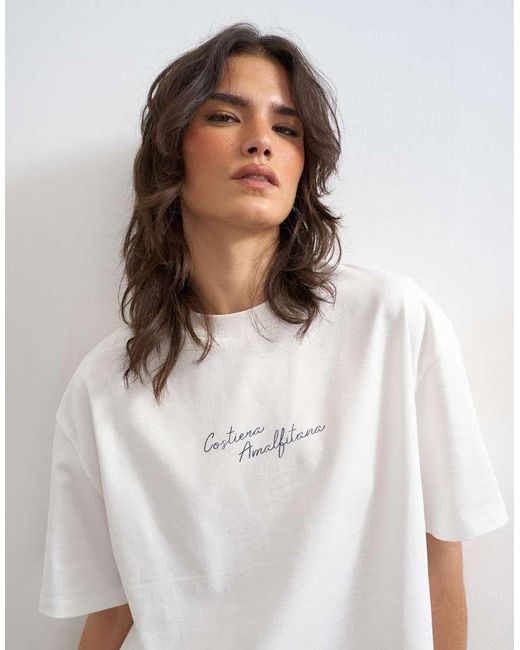 TOPSHOP White 'Amalfi' Graphic Tee