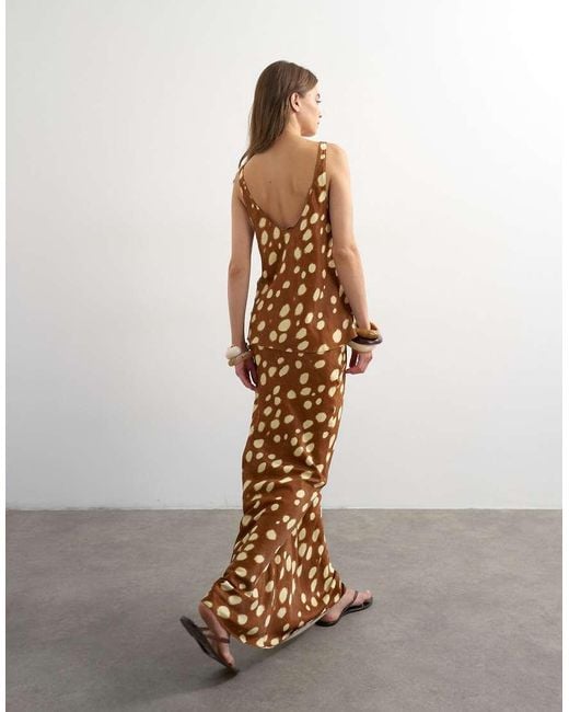 TOPSHOP Metallic Satin Bias Maxi Skirt
