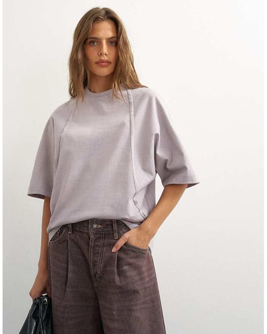 TOPSHOP Gray X Cara Open Back Tee