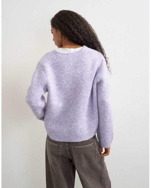 TOPSHOP White Knitted Fluffy Eyelash Cardigan