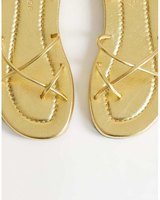 TOPSHOP Metallic Emma Strappy Flat Sandal