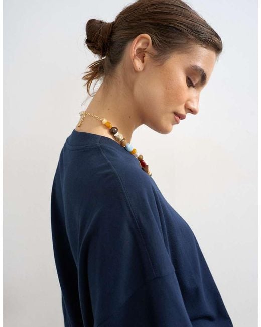 TOPSHOP White Oversized Dropped Shoulders Tee
