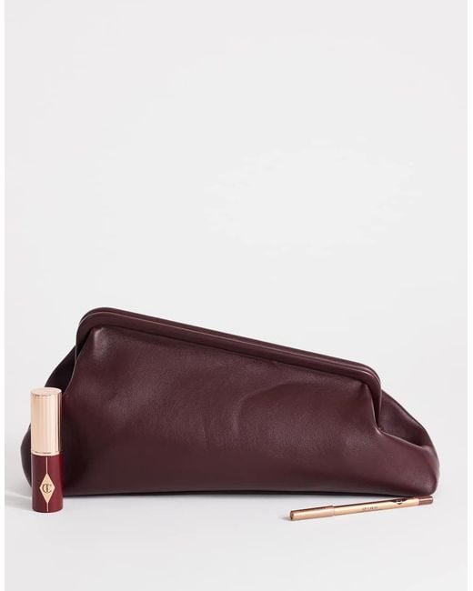 TOPSHOP Purple Anna Medium Angular Clutch Bag