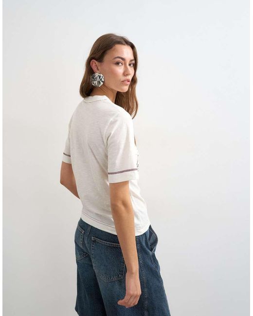 TOPSHOP White 'Tramonto Di Sicilia' Graphic Tee