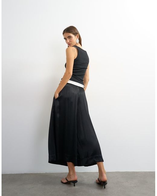 TOPSHOP Blue Satin Culotte