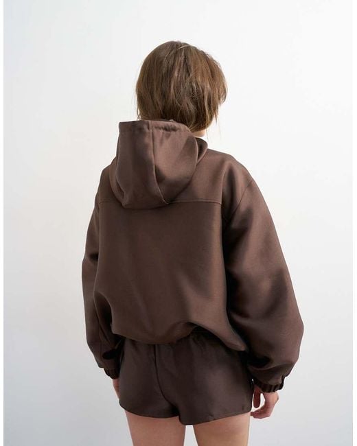TOPSHOP Brown Half Zip Bomber Co Ord
