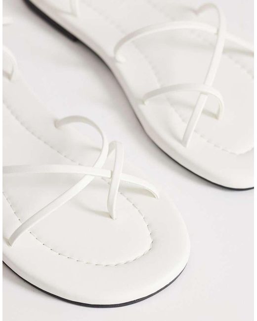 TOPSHOP White Emma Strappy Flat Sandals