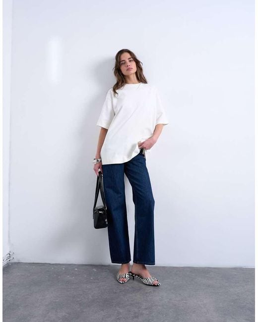 TOPSHOP White Ember Low Rise Relaxed Straight Leg Jean