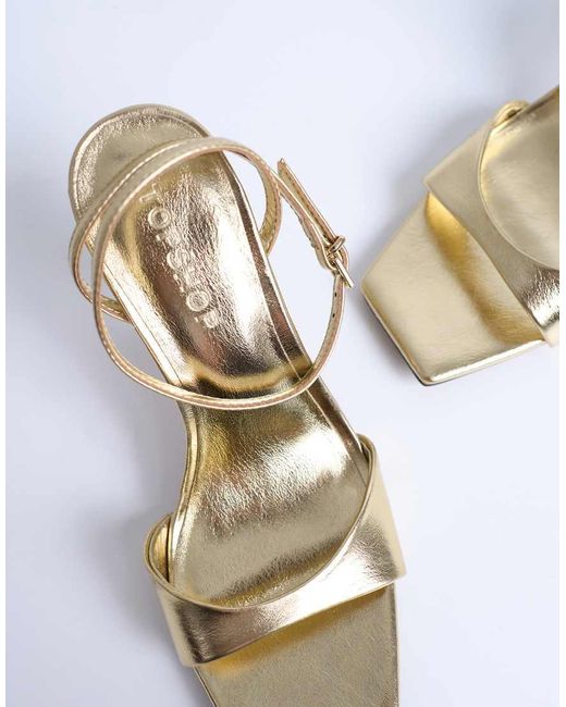 TOPSHOP White Immy Cone High Heel Sandals