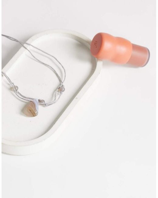 TOPSHOP White Ottie Cord Necklace With Semi-precious Stones