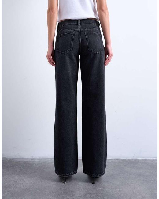 TOPSHOP Blue Ember Low Rise Relaxed Straight Leg Jean