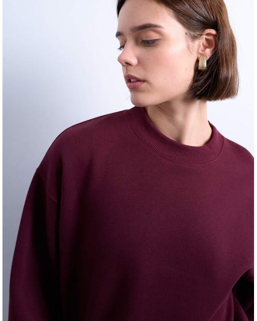 TOPSHOP Purple Clean Oversized Deep Cuff Sweat