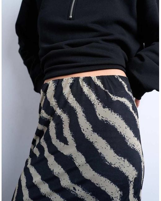 TOPSHOP Multicolor Mesh Zebra Print Maxi Skirt