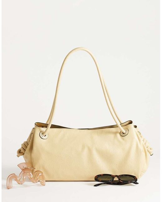 TOPSHOP Natural Maddie Large Shoulder Bag