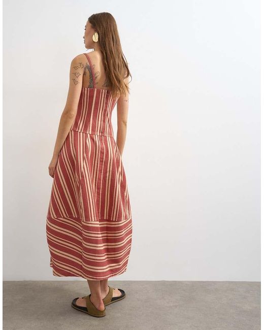 TOPSHOP White Denim Barrel Maxi Dress