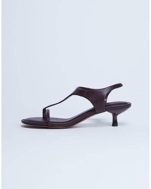 TOPSHOP Blue Amber Toe Thong Mid Heel