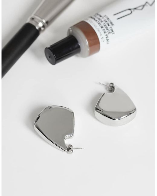 TOPSHOP Gray Casey Waterproof Chunky Hoop Earrings