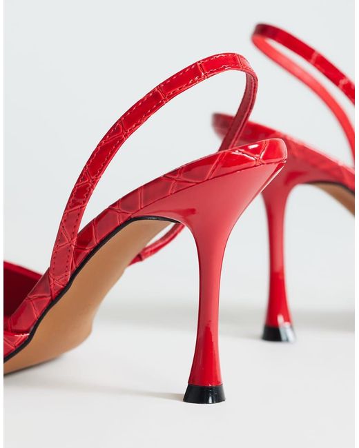 TOPSHOP Red Angel High Heeled Court Shoes