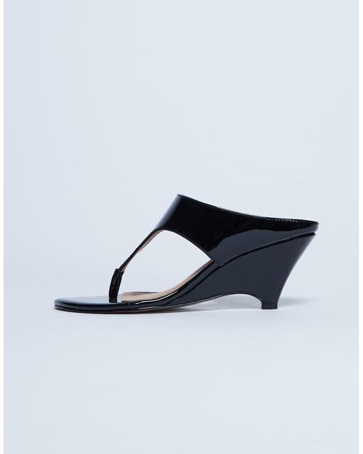 TOPSHOP Blue Ally Toe Thong Wedge Sandal