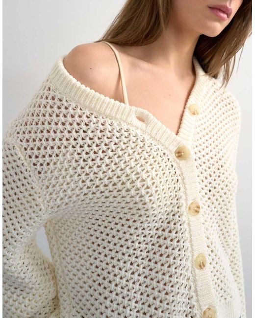 TOPSHOP Blue Knitted Open Stitch Cardigan
