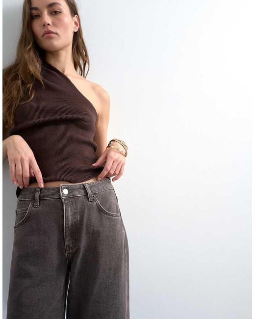 TOPSHOP White Barrel Mid Rise Jeans