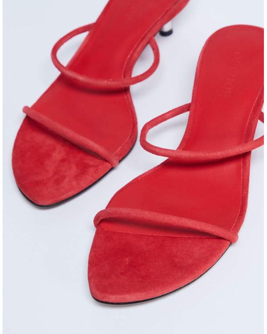 TOPSHOP White Ada Suede Kitten Heel Mules