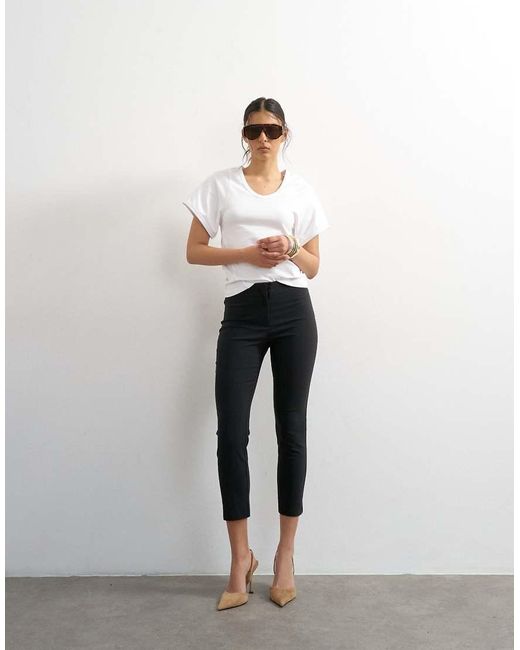 TOPSHOP White Bengaline Capri 3/Length