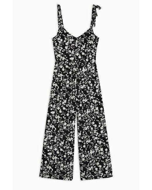 black and white floral jumpsuit