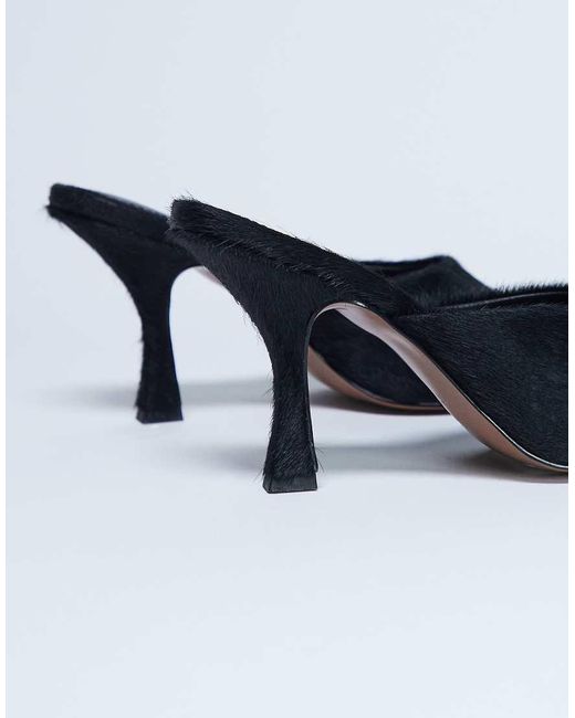 TOPSHOP White Fox Heeled Mule