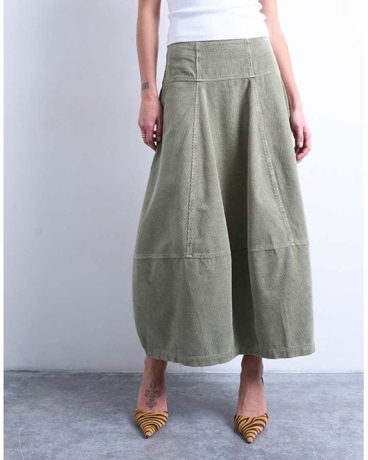 TOPSHOP White Seamed Barrel Maxi Skirt