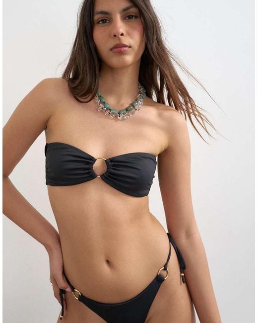 TOPSHOP Natural Thailand Bandeau Bikini Top