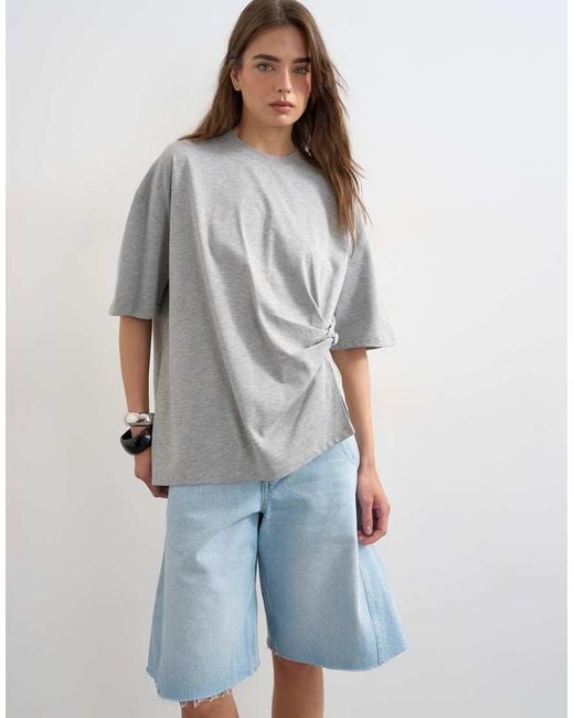 TOPSHOP White Knot Twist T-shirt