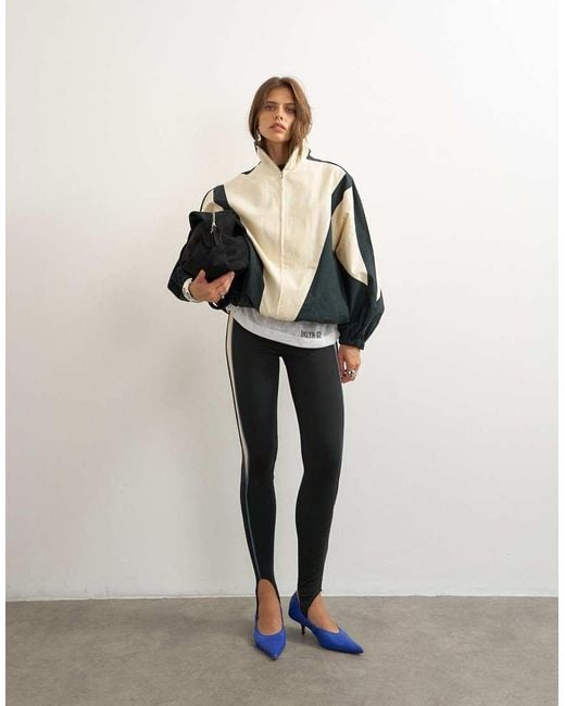 TOPSHOP White Stirrup Piping Leggings