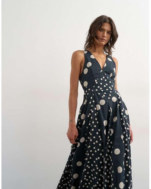 TOPSHOP White Deep V Neck Maxi Dress