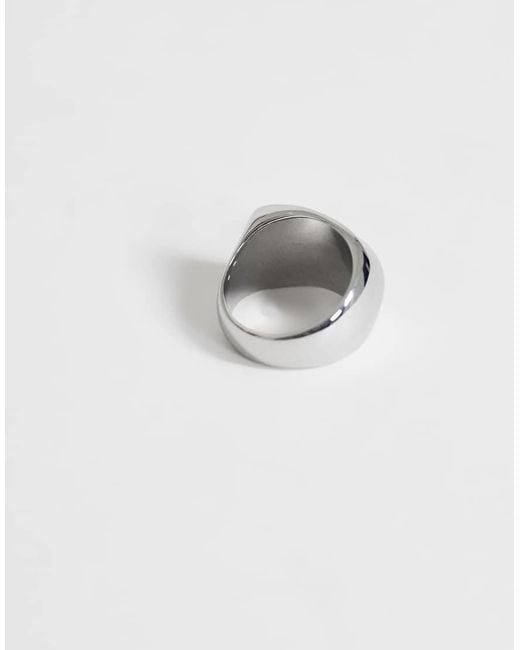 TOPSHOP White Roma Waterproof Stainless Steel Ring