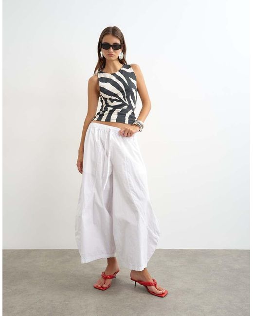 TOPSHOP White Asymmetric Racer Back Vest
