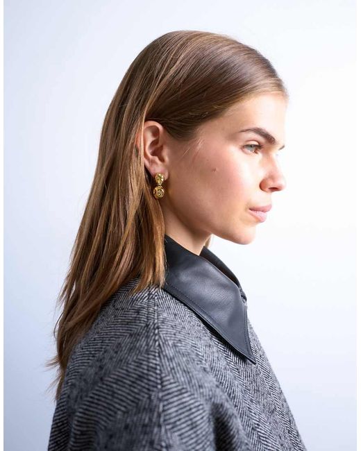 TOPSHOP Brown Penn Waterproof Stainless Steel Mini Drop Stud Earring