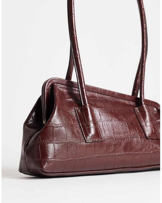 TOPSHOP Brown Sophie Medium Angular Shoulder Bag