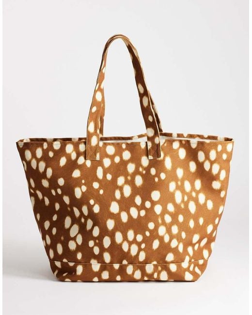 TOPSHOP Metallic Large Canvas Tote