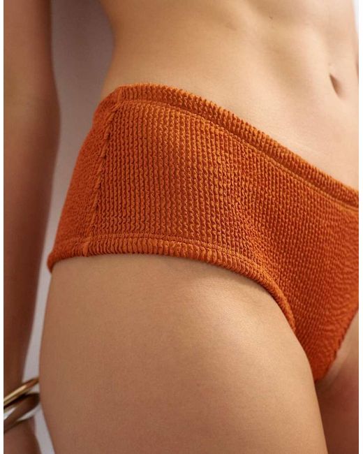 TOPSHOP Brown Tara Short Cheeky Bikini Bottoms