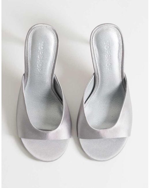 TOPSHOP White Nasim High Heeled Mules