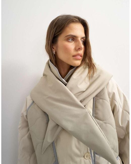 TOPSHOP Natural Colour Block Patch Liner With Scarf