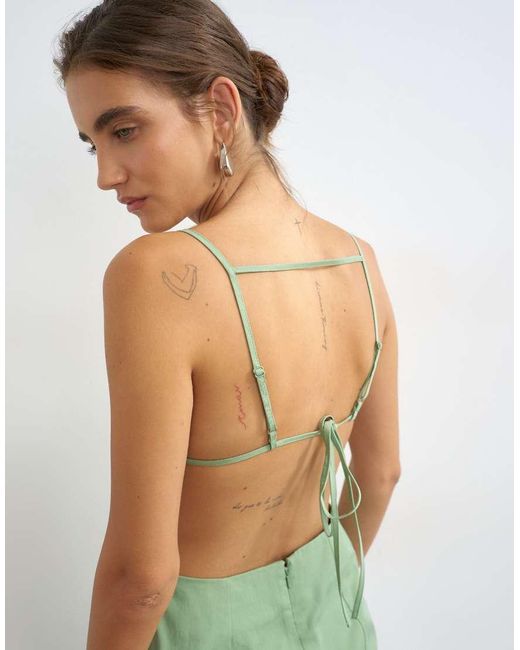 TOPSHOP White Structured Strappy Back Longline Top