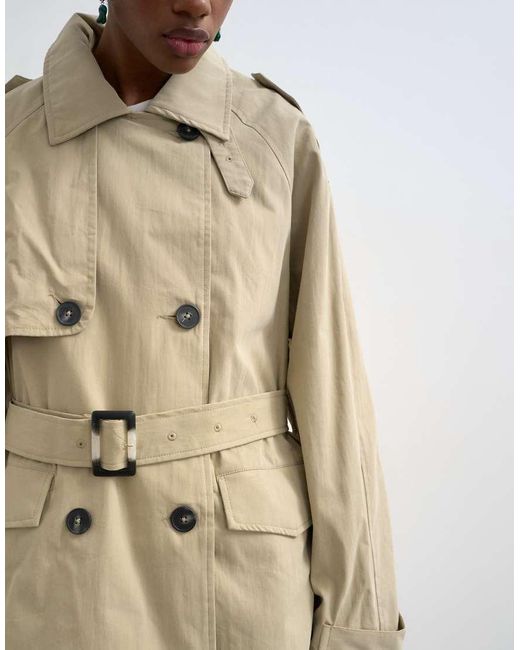 TOPSHOP White Short Belted Mac