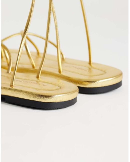TOPSHOP Metallic Emma Strappy Flat Sandal