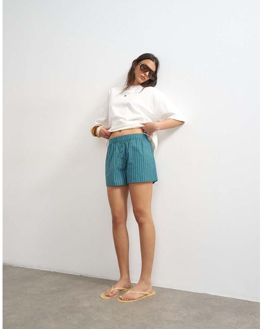 TOPSHOP White Poplin Stripe A Line Boxer Short