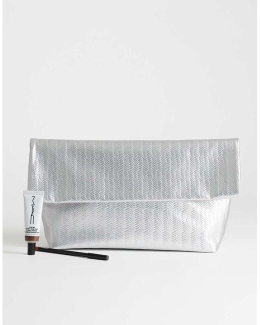 TOPSHOP Blue George Weave Oversized Clutch Bag