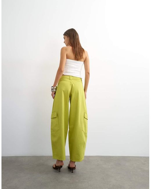 TOPSHOP Green Tie Waist Cargo Trouser