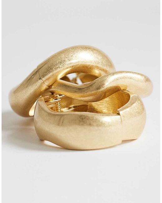 TOPSHOP Metallic Flora 3 Pack Bangles