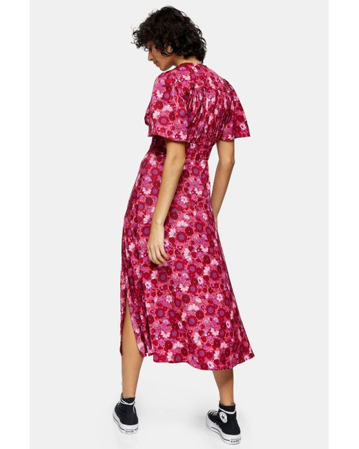 pink angel sleeve dress